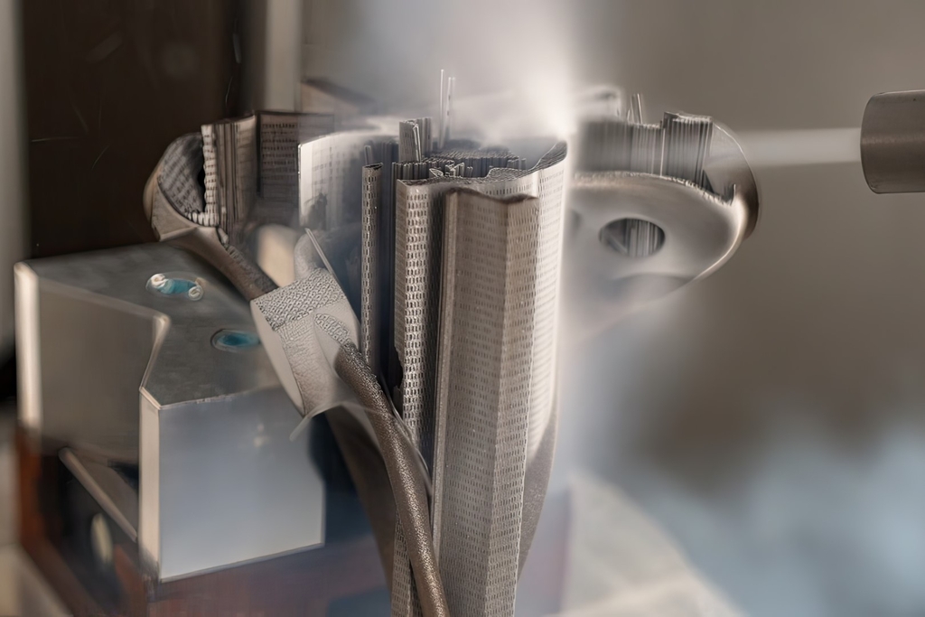 Supports are removed from a component using dry ice blasting