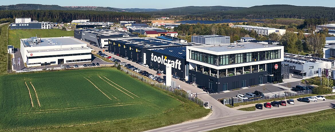 Aerial view of the company building in Georgensgmünd